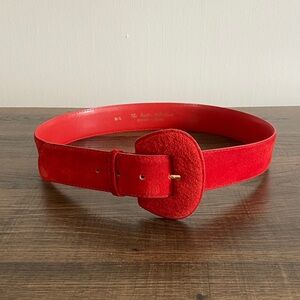 Vintage 90s Red Suede Belt size M - L